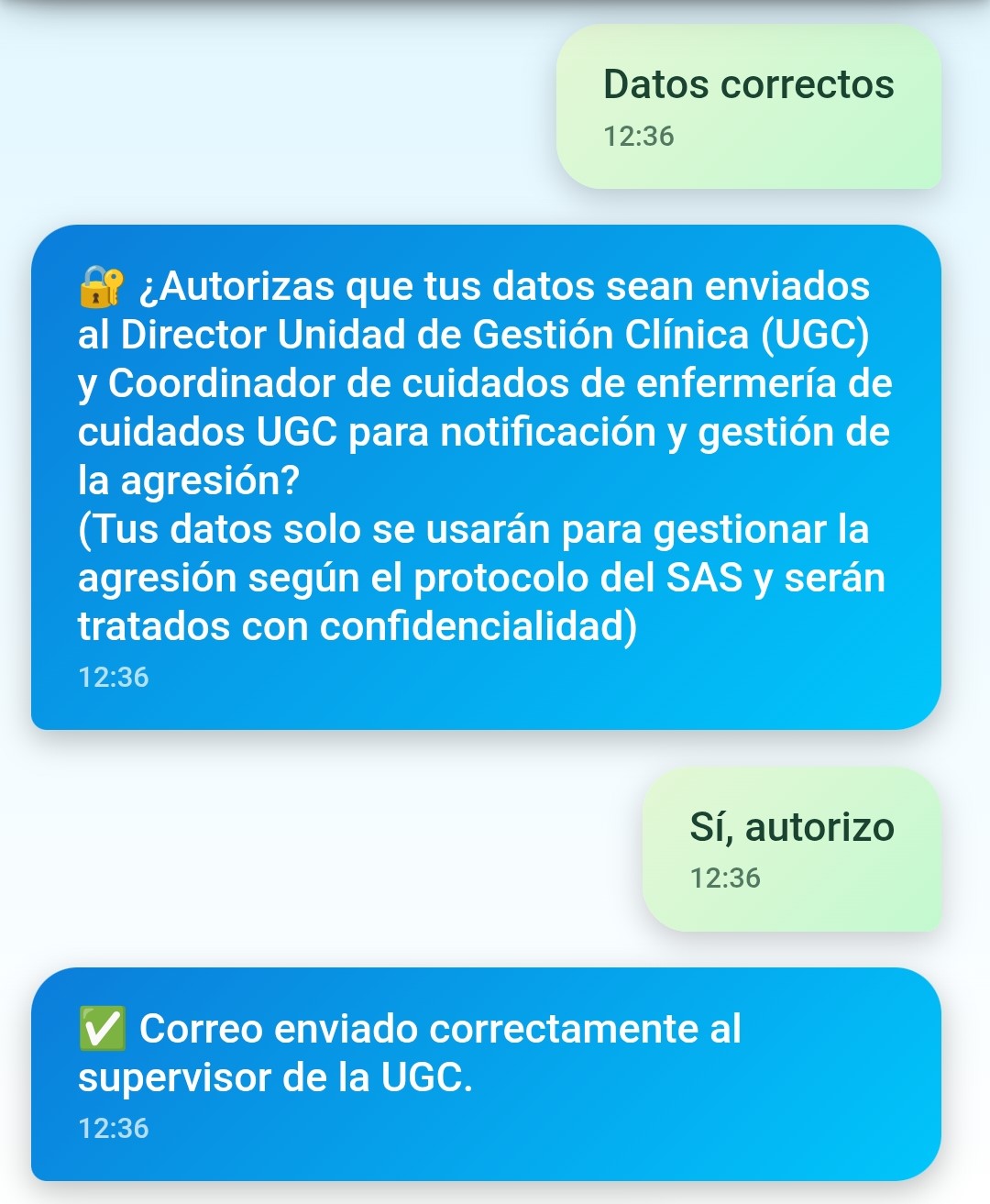 Envío a UGC