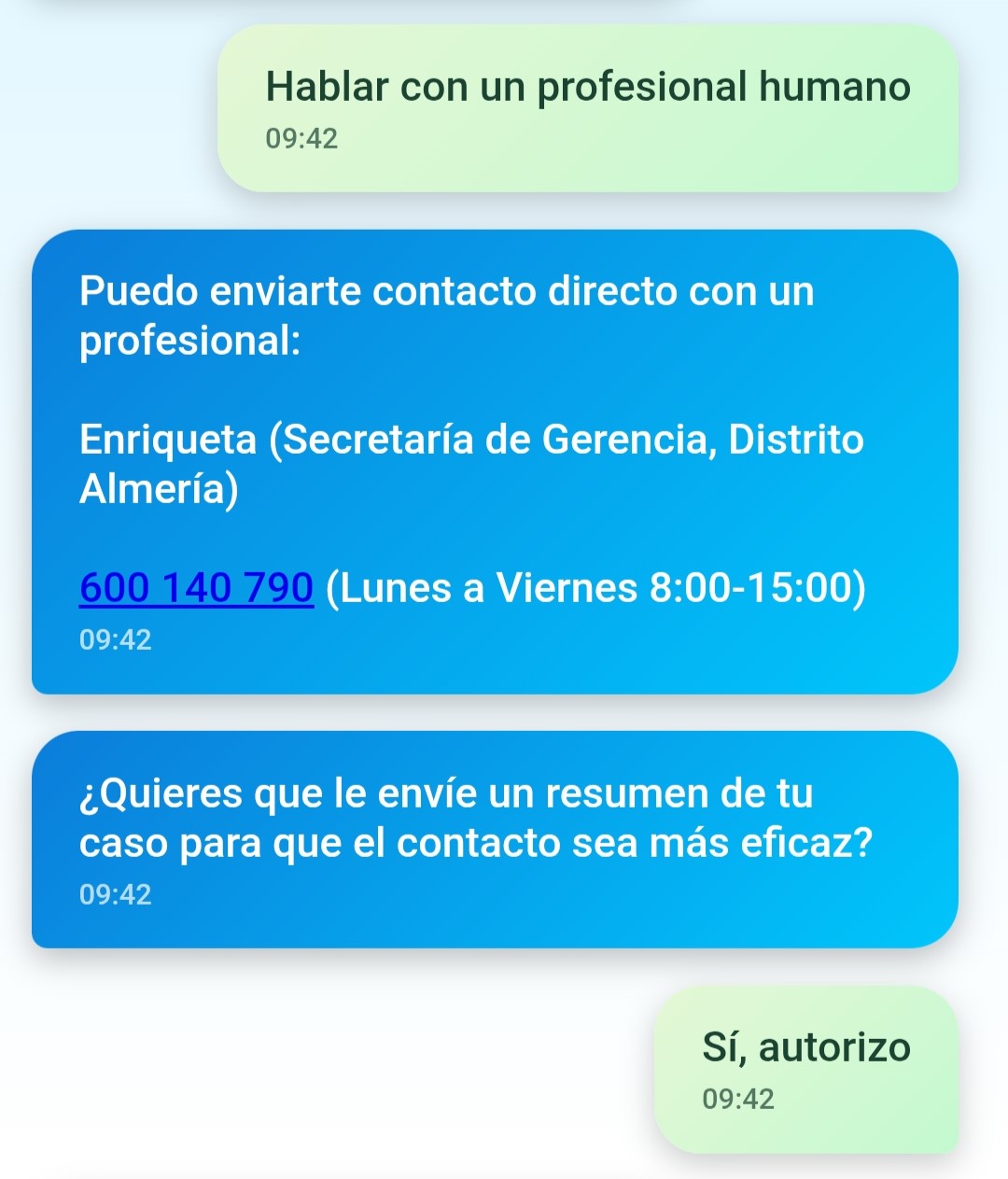 Habla con un profesional