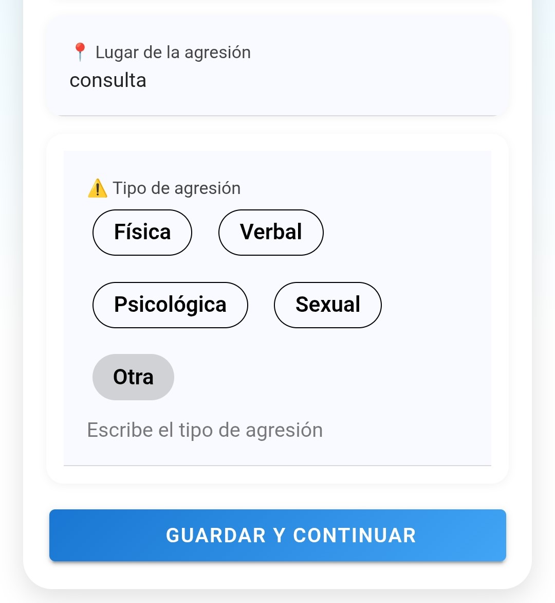Confirmación de datos